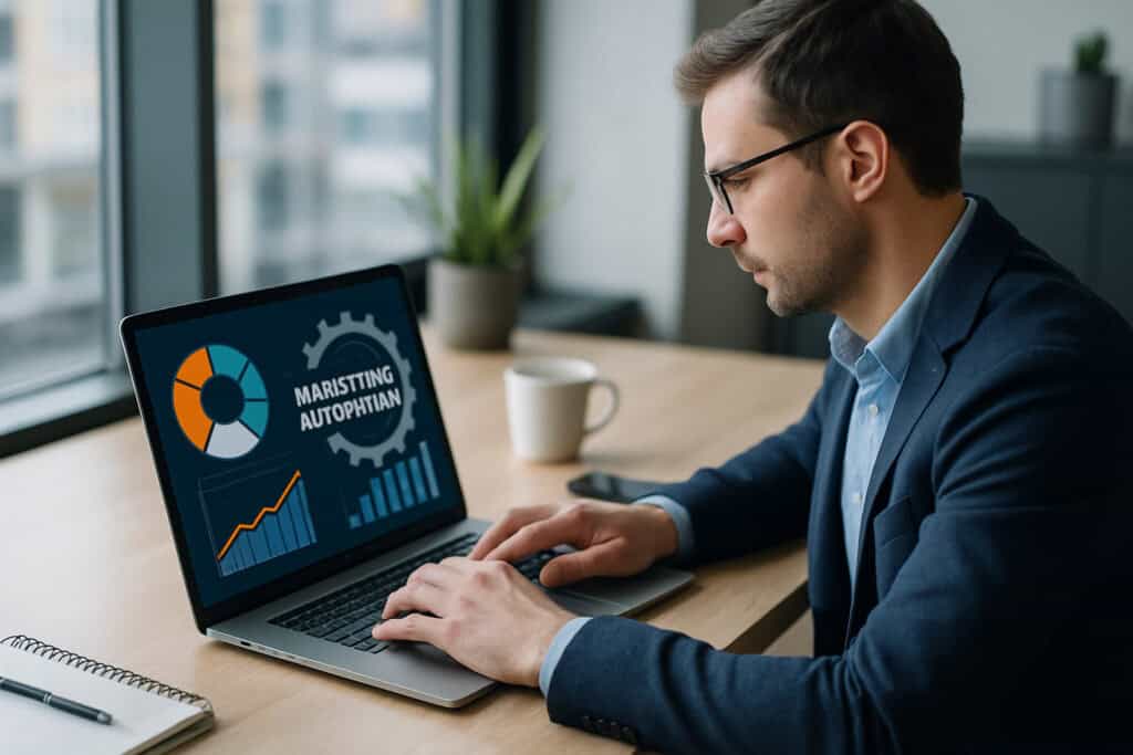 Équipe marketing utilisant des outils d'automatisation