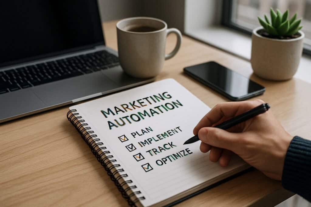 Personne utilisant un logiciel de marketing automation