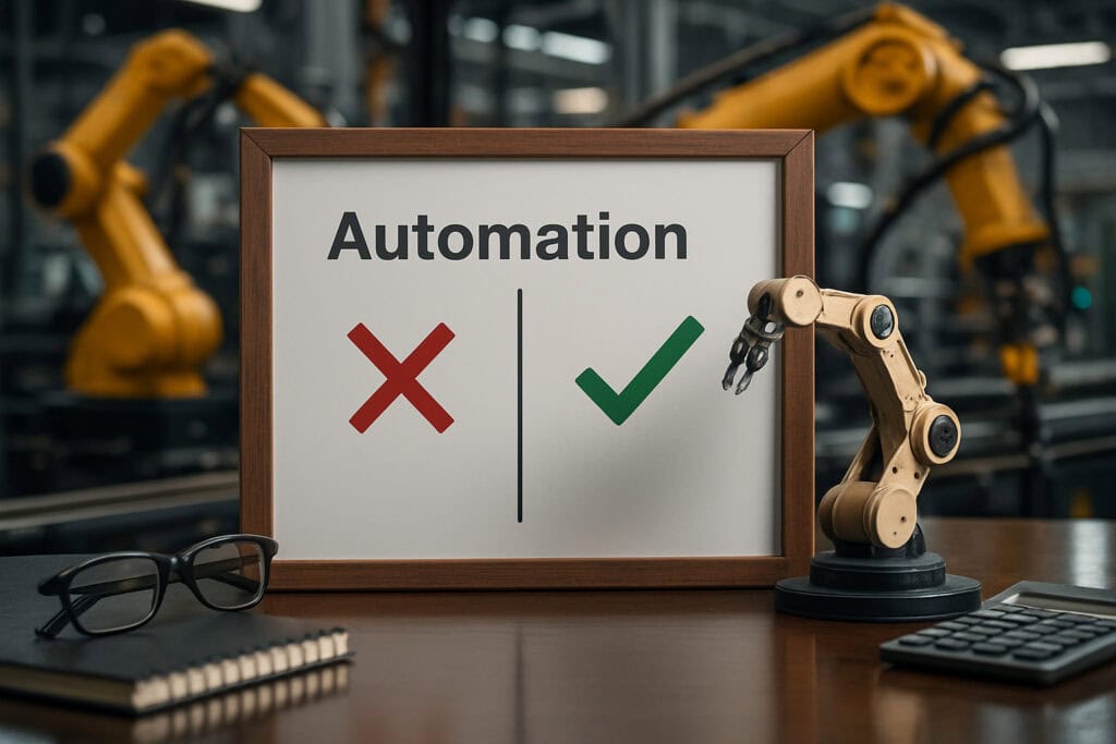 Graphique illustrant les avantages et inconvénients de l'automatisation
