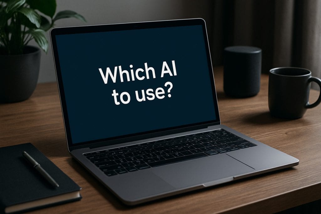 Personne explorant des options d'intelligence artificielle