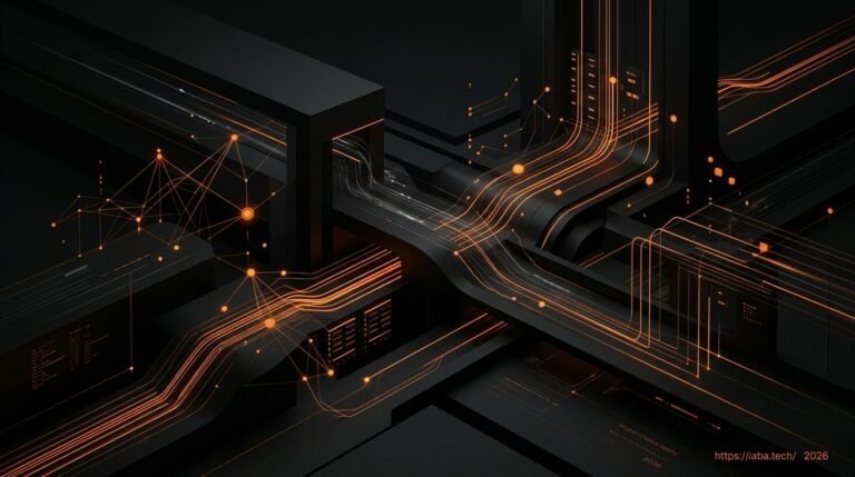 Vue schématique d'un réseau IA sur Ajaccio, symbolisant l'infrastructure GEO capturant les intentions d'achat en temps réel en Corse.