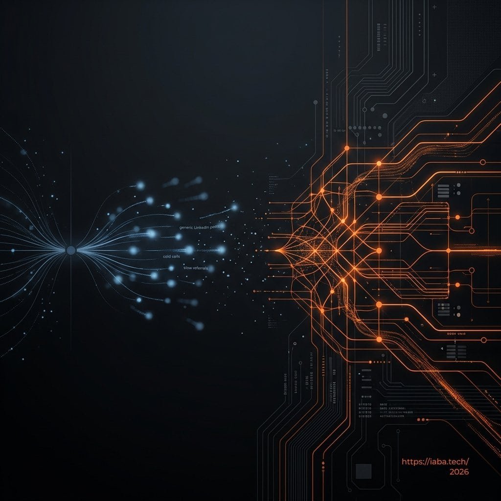 Graphique montrant une déconnexion entre une identité visuelle amateur et les attentes des décideurs B2B, illustrant l'invisibilité de la marque.