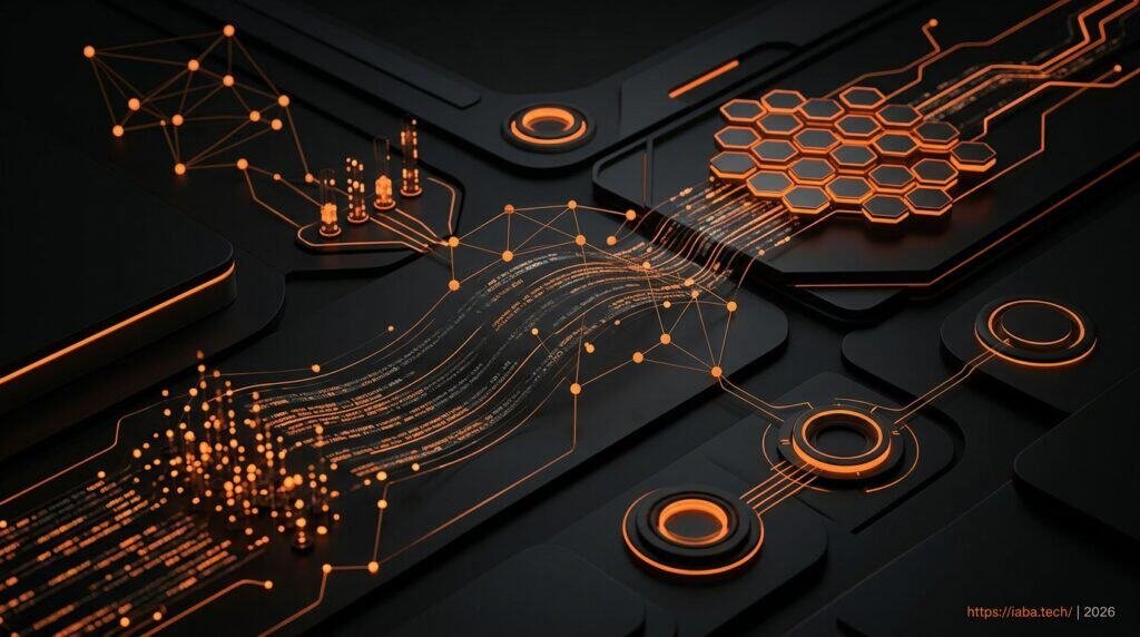 Flux de données structurées illustrant la transformation de dossiers syndic en intelligence décisionnelle avec la solution Data iaba.