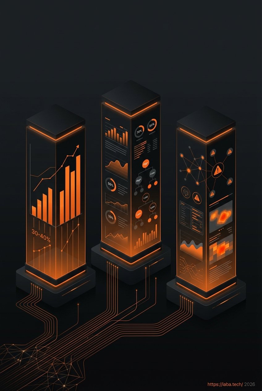 Graphique illustrant les leviers Data pour réduire les impayés de 30-40% et diagnostiquer la rentabilité des mandats de copropriété.