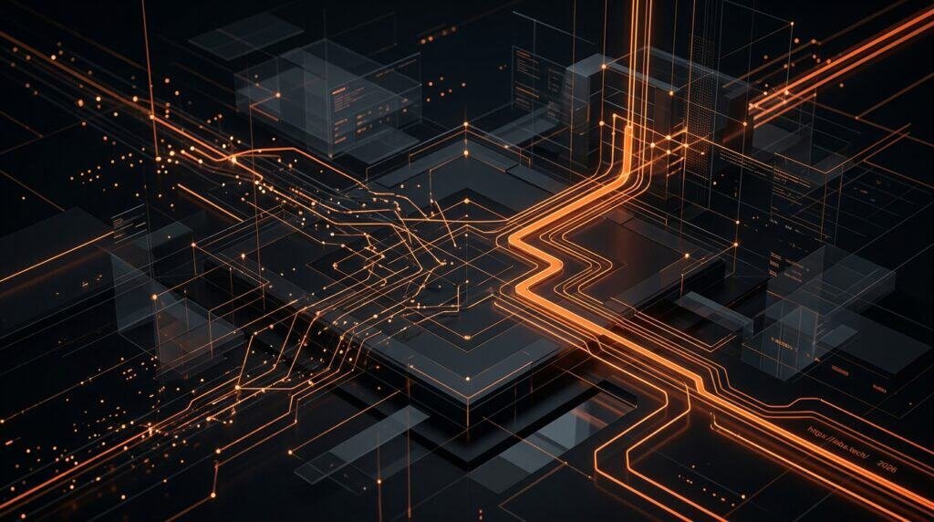 Architecture de flux de données convergents et sécurisés, illustrant la transformation d'un GTM défaillant en socle d'acquisition performant.