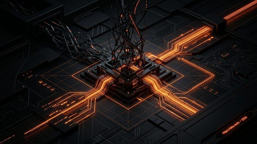 Schéma de flux de données sécurisés et structurés, illustrant la transformation d'un GTM en infrastructure d'acquisition robuste.
