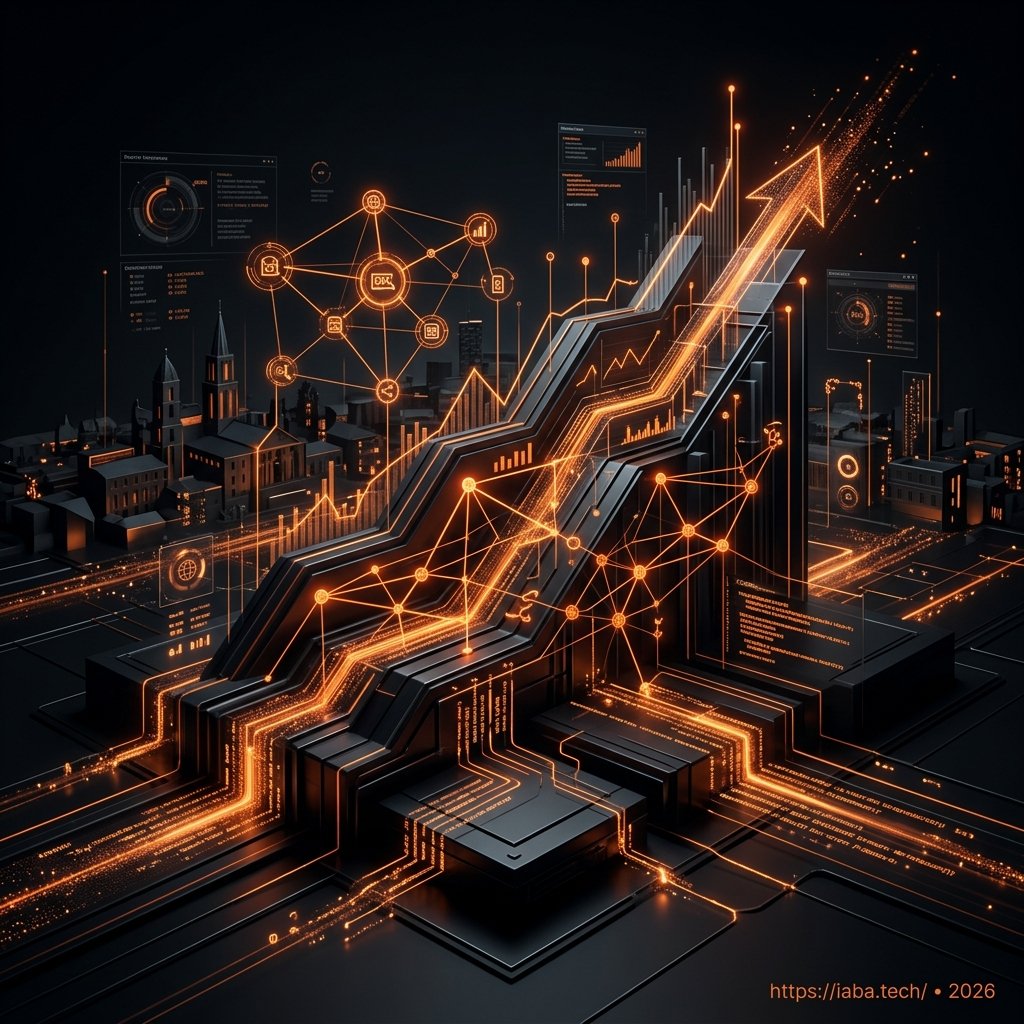Graphique de croissance ascendante superposé à une carte d'Aix-en-Provence, illustrant l'accélération du trafic organique via une stratégie SEO locale.