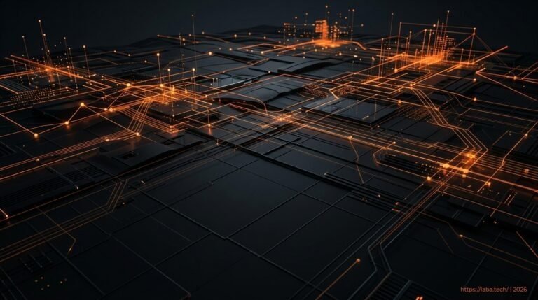 Vue aérienne de Toulouse superposée d'un maillage de données, illustrant le verrouillage stratégique du marché local B2B par notre agence SEO.