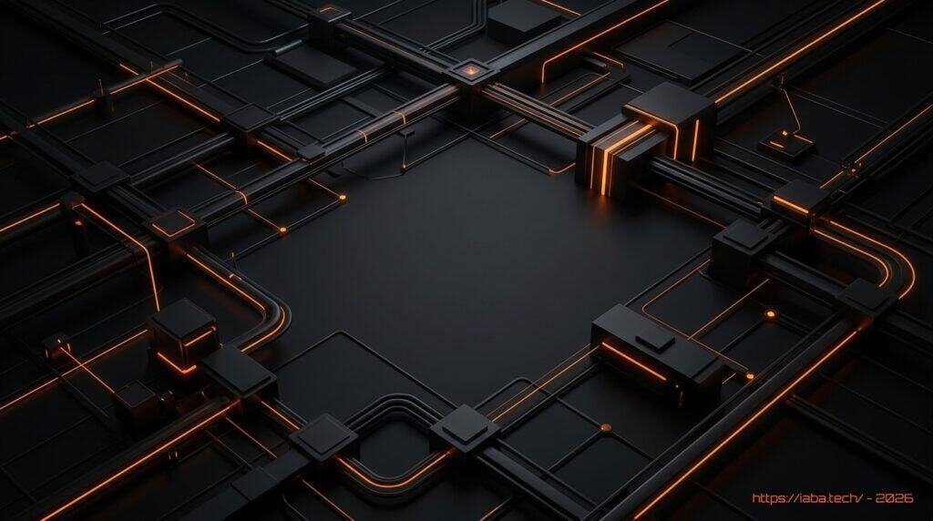 Abstraction visuelle d'une architecture de données dynamique, symbolisant Webflow comme moteur stratégique d'acquisition client et de croissance.