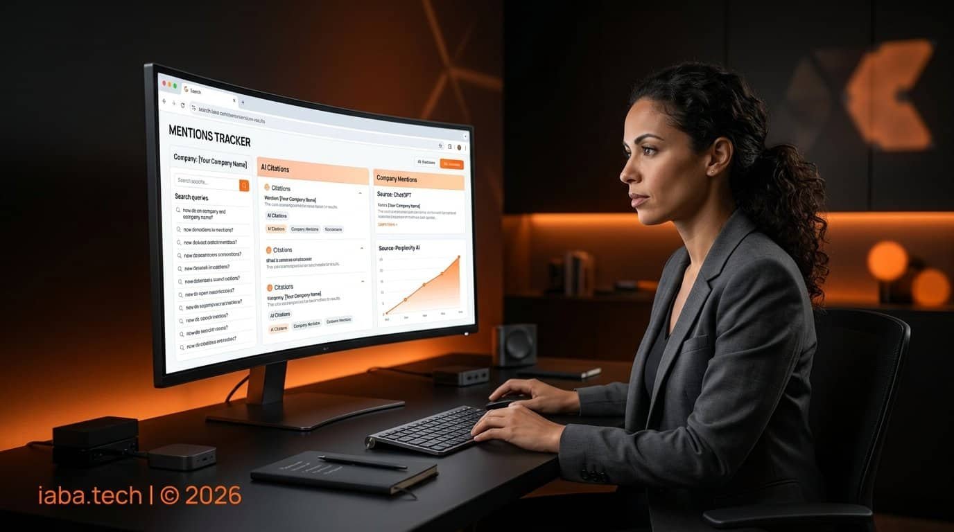Interface de recherche IA affichant les citations d'une entreprise sur ChatGPT et Perplexity