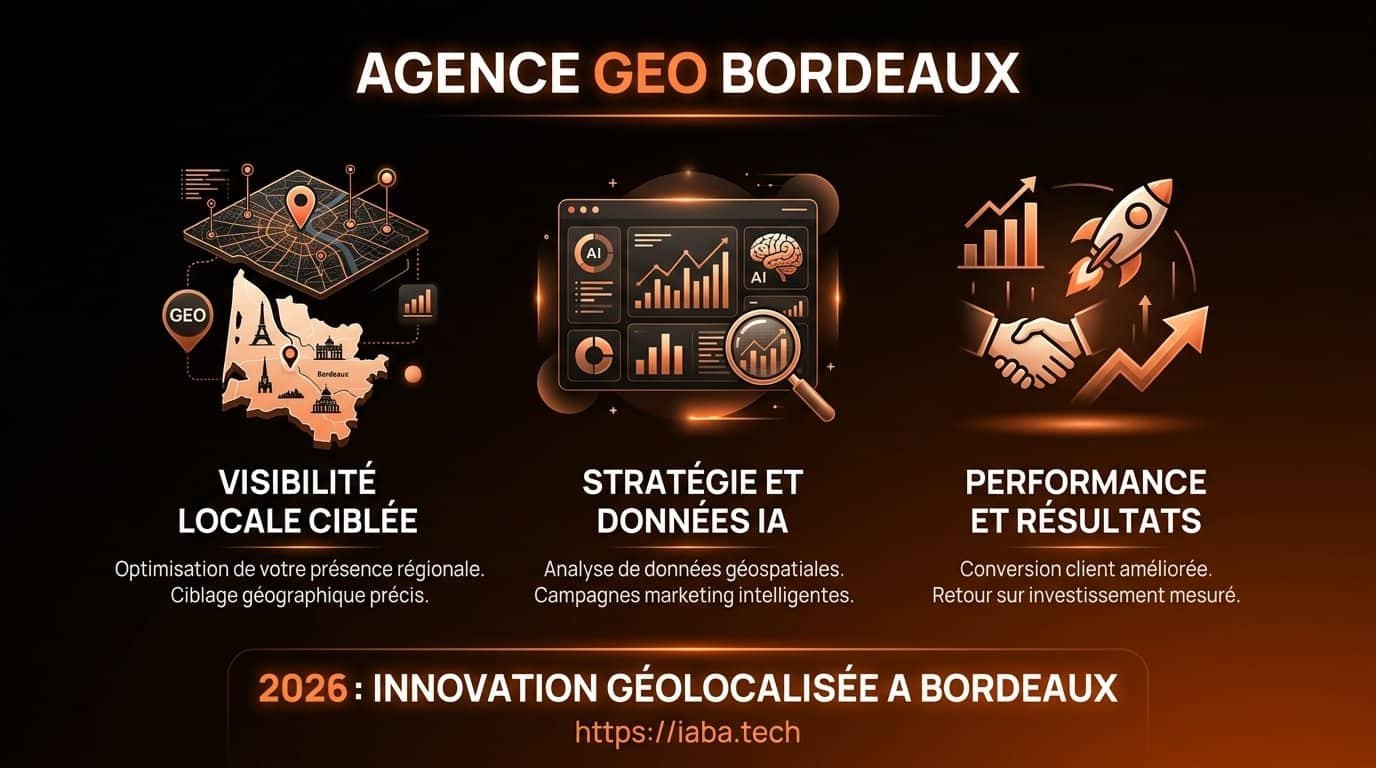 Infographie de la méthodologie d'une agence GEO à Bordeaux en 2026