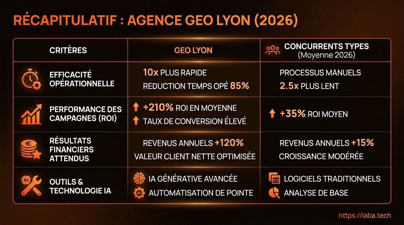 Agence GEO Lyon 2026 : Visibilité IA B2B (ChatGPT, Gemini) 4 Critères de comparaison des agences GEO à Lyon en 2026