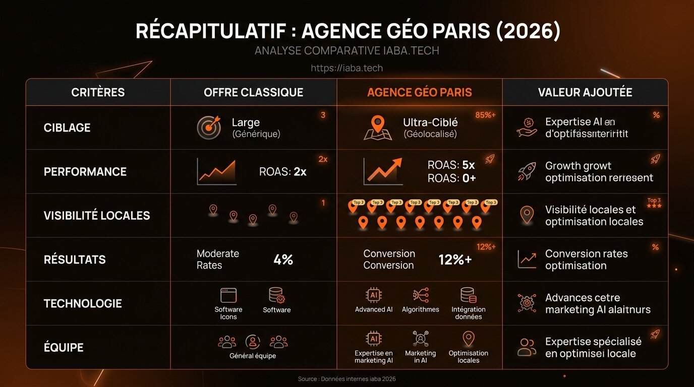 Comparatif des agences GEO à Paris en 2026 : critères d'évaluation pour les ETI franciliennes