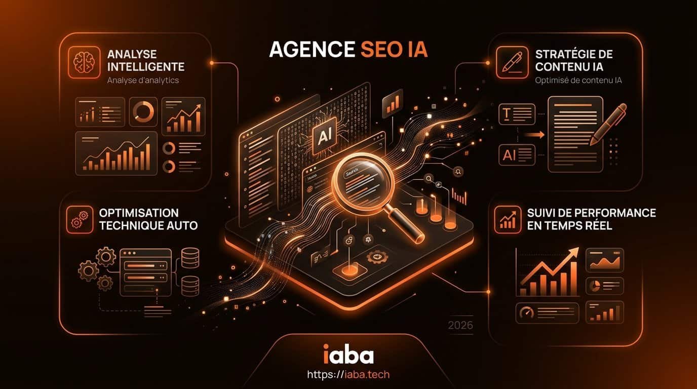 Schéma décisionnel illustrant les 5 étapes d'une stratégie SEO IA avec analyse prédictive