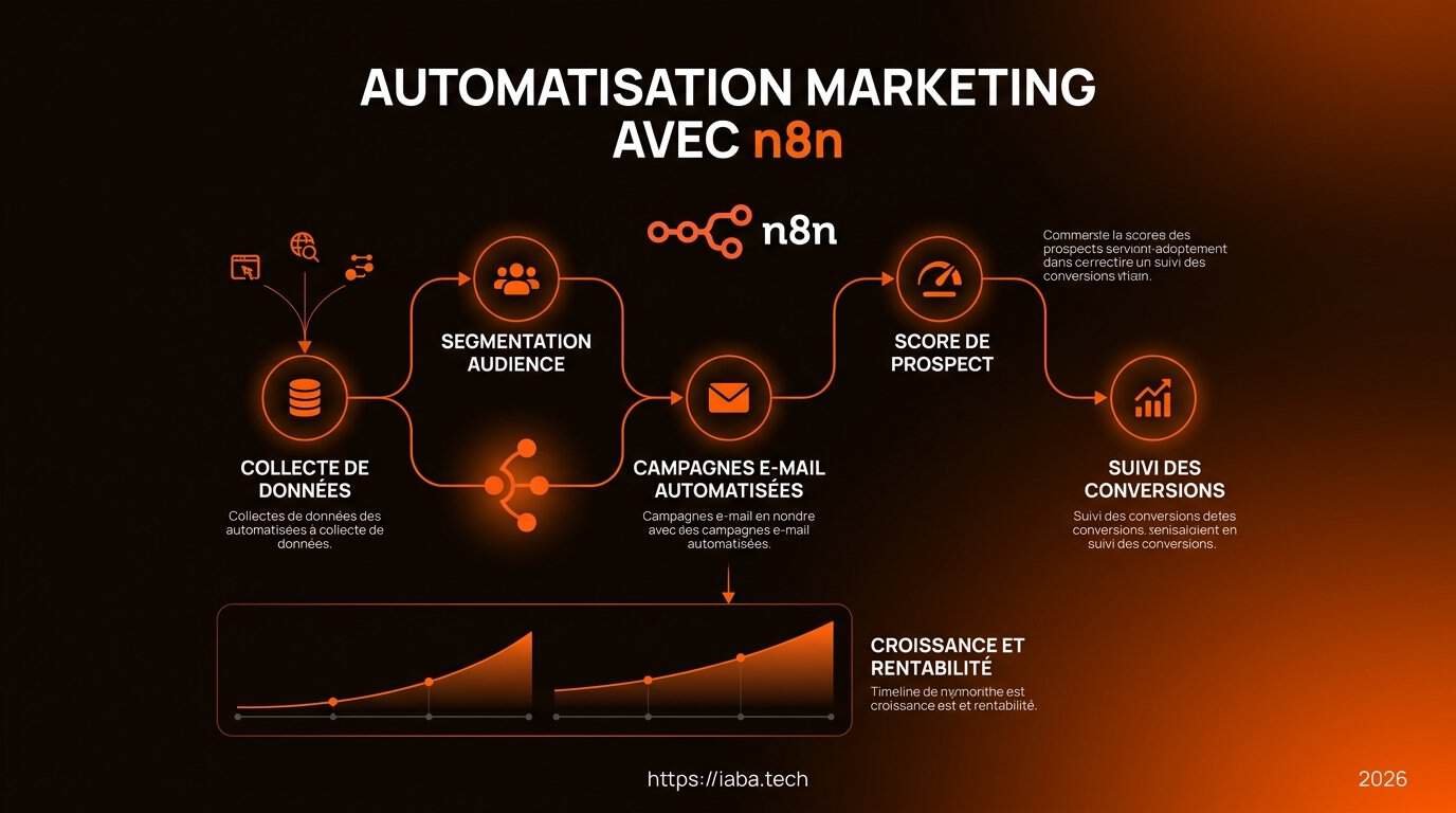 Schéma logique du processus d'automatisation marketing via n8n