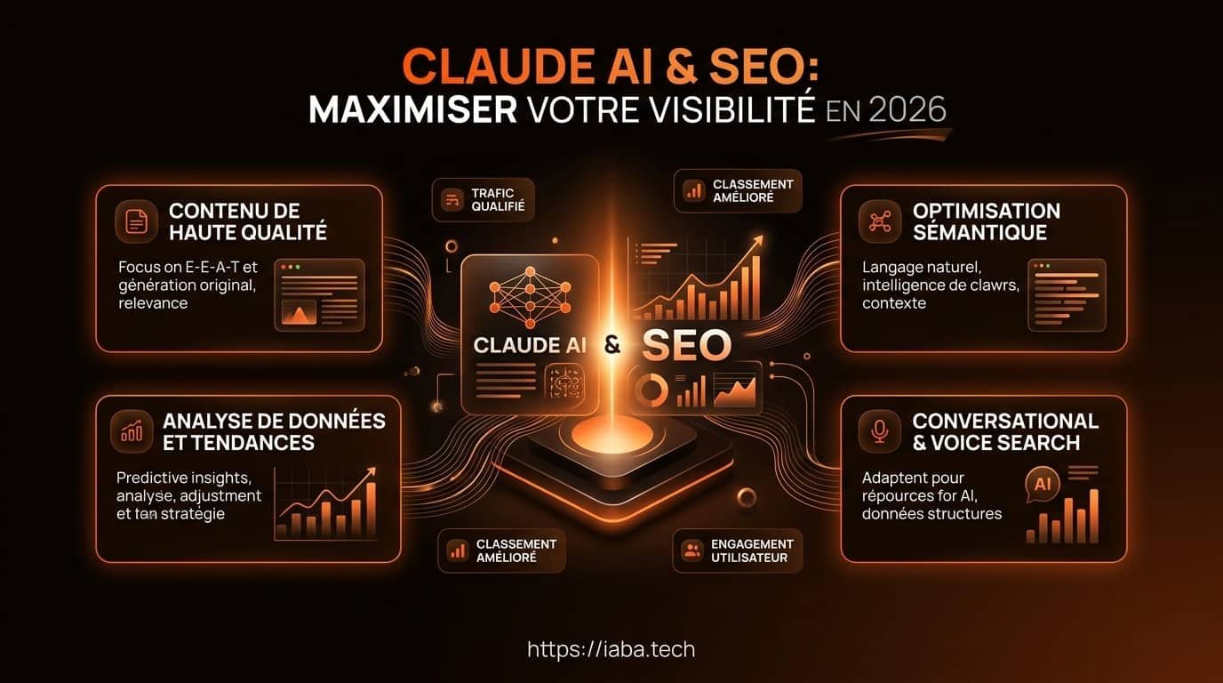 Infographie : workflow éditorial SEO en 5 étapes avec Claude AI en 2026