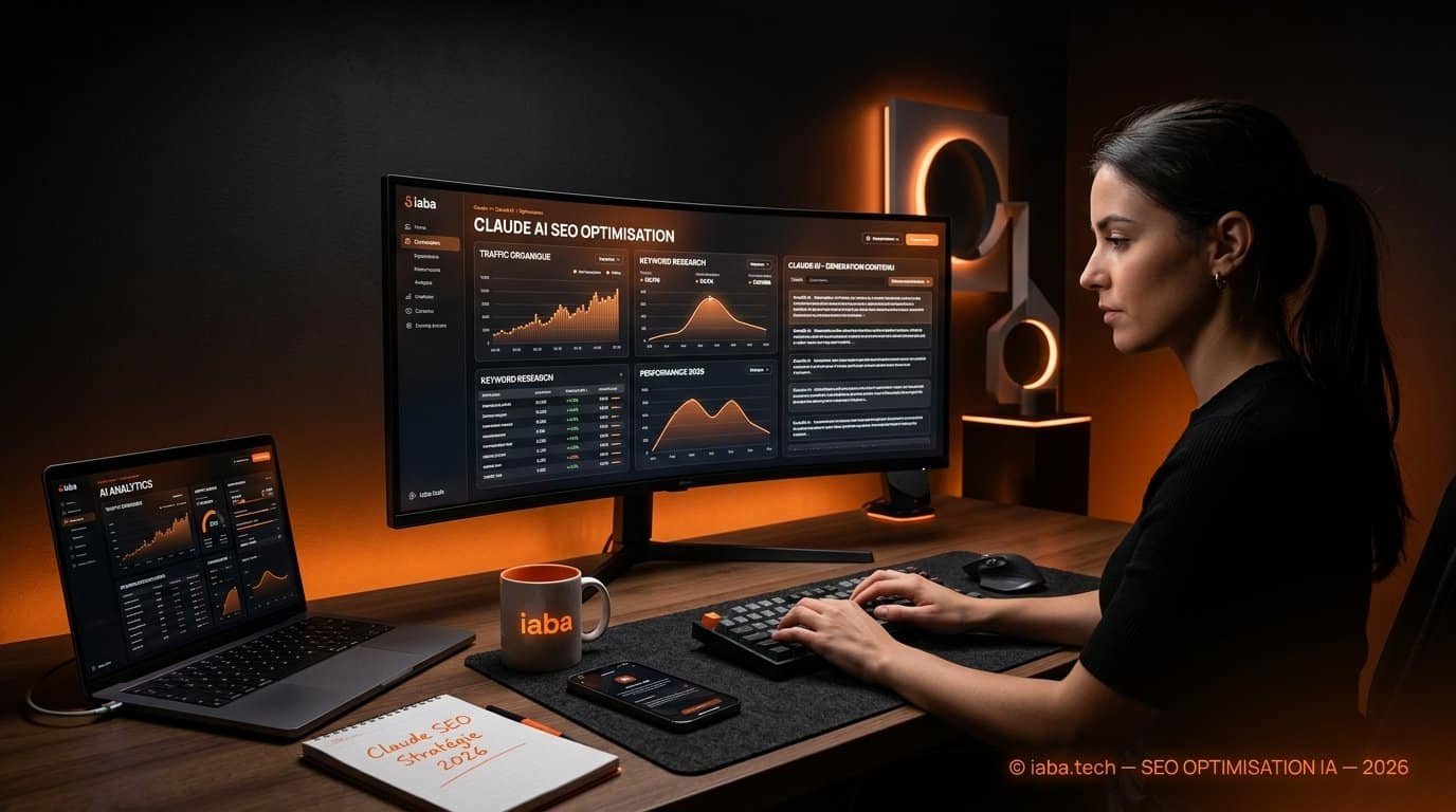 Tableau de bord montrant l'analyse SEO assistée par Claude AI