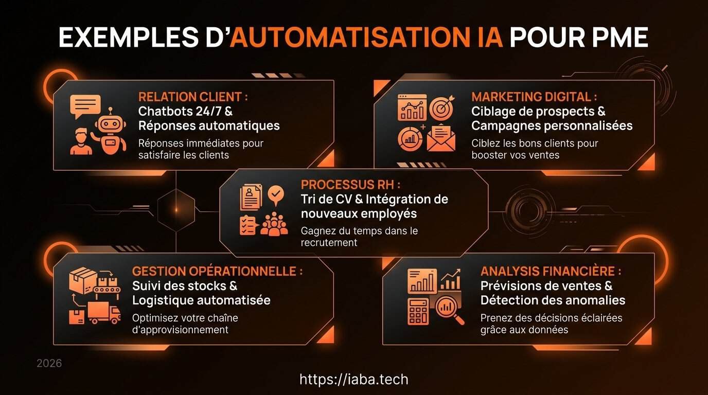 Infographie : 5 étapes clés d'automatisation IA pour les PME en 2026