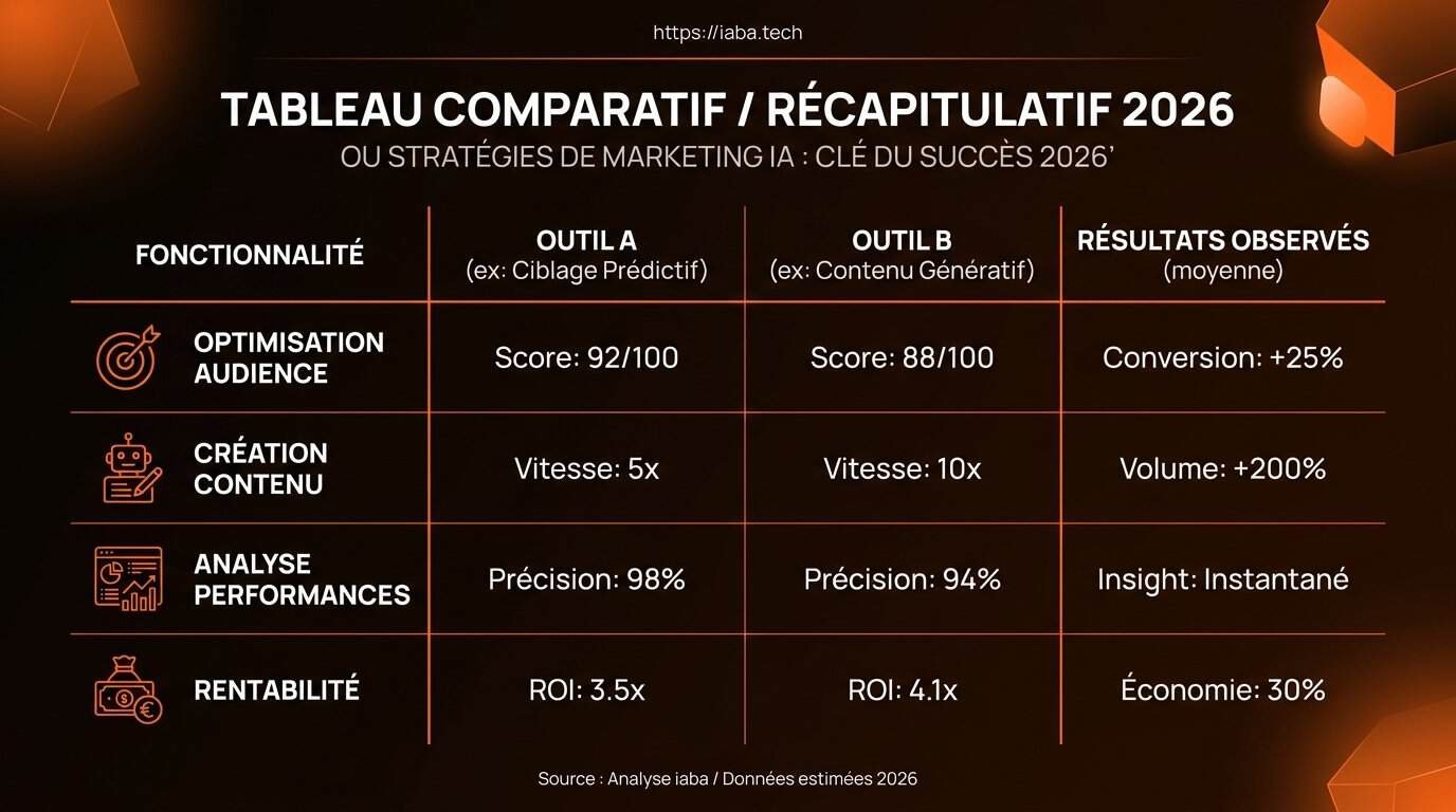 Tableau : analyse comparative des outils d'IA pour la stratégie de contenu SEO en 2026