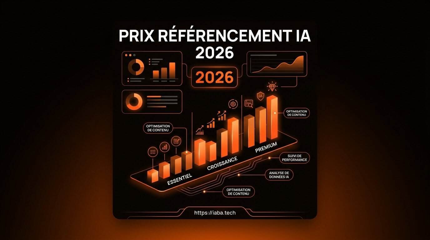 Infographie des 4 piliers déterminant le prix du référencement IA et GEO en 2026