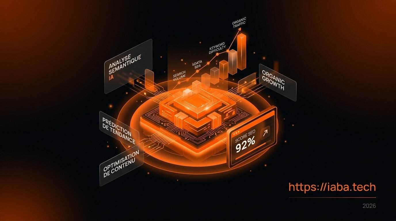 Interface d'outils de référencement IA analysant des données de recherche GEO