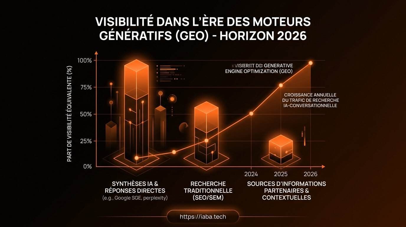 Graphique de comparaison de visibilité entre SEO classique et Generative Engine Optimization