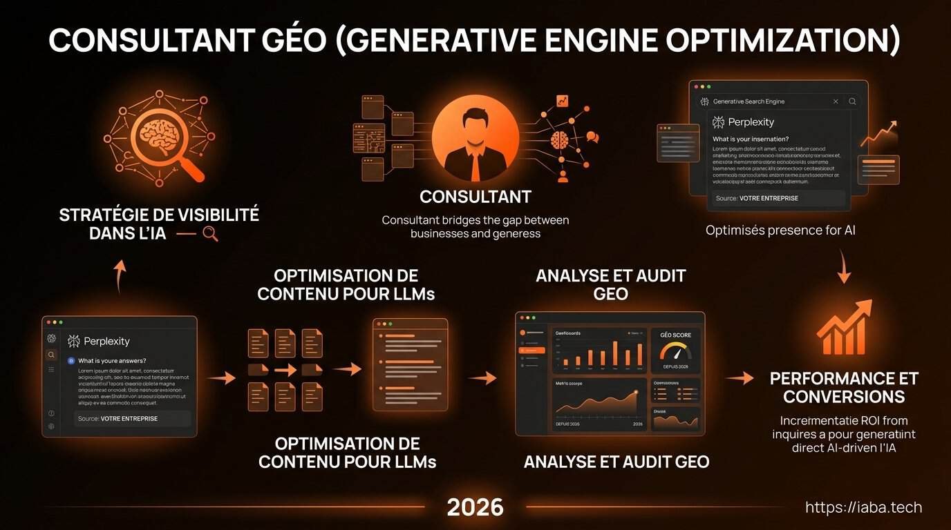 Infographie du cycle d'optimisation d'un consultant GEO en 2026