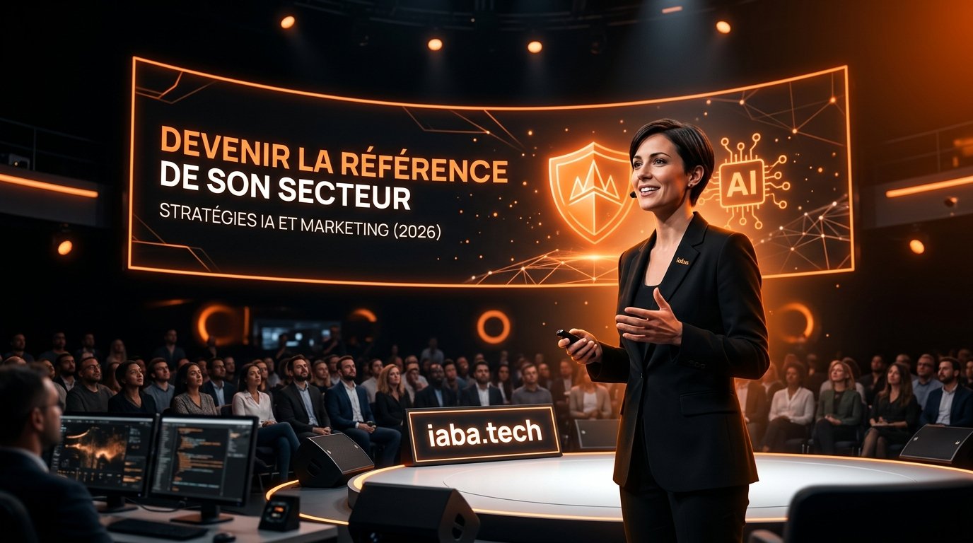 Entrepreneur confiant face à une équipe pour devenir la référence de son secteur