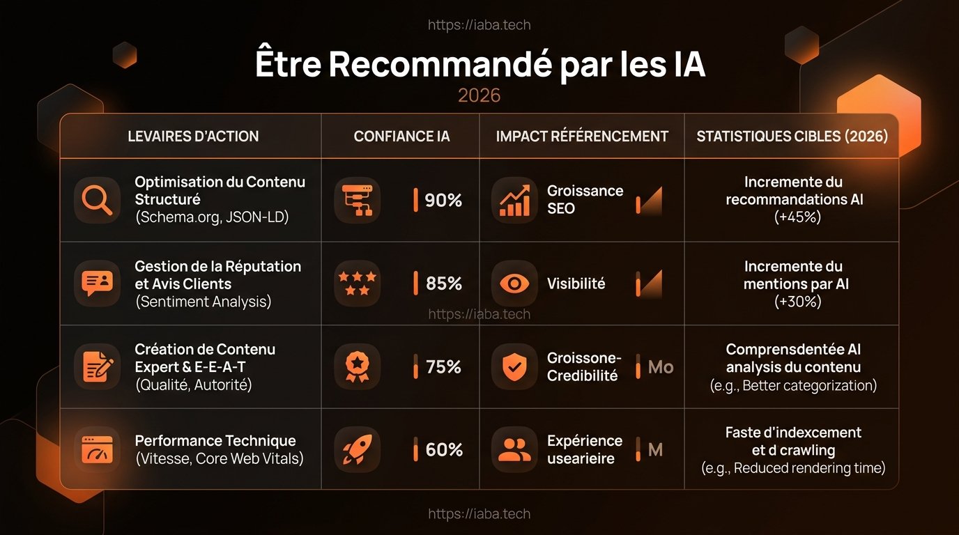 Comparatif des facteurs SEO et GEO pour être recommandé par les IA en 2026