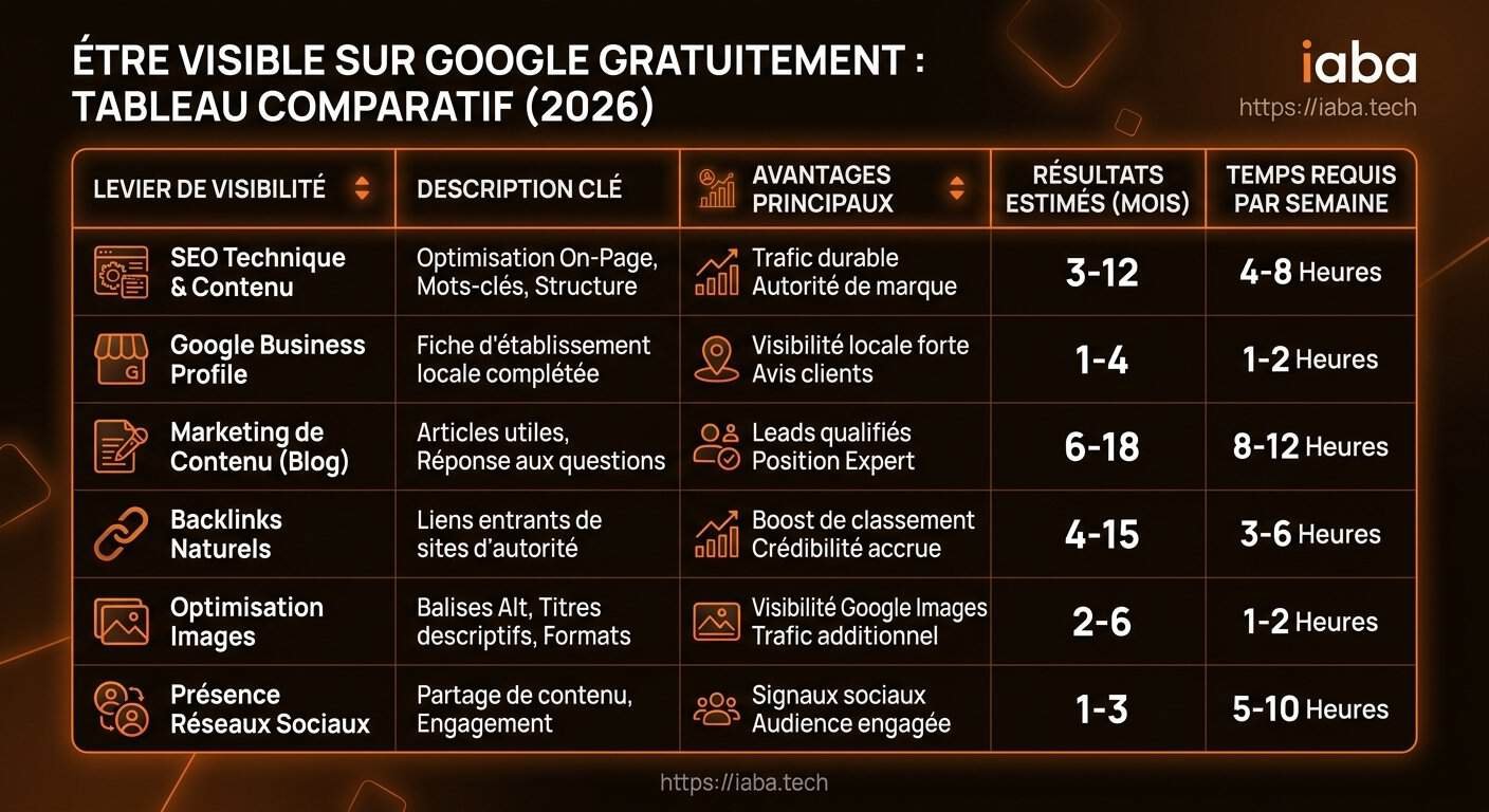 Comparatif des outils gratuits pour être visible sur Google