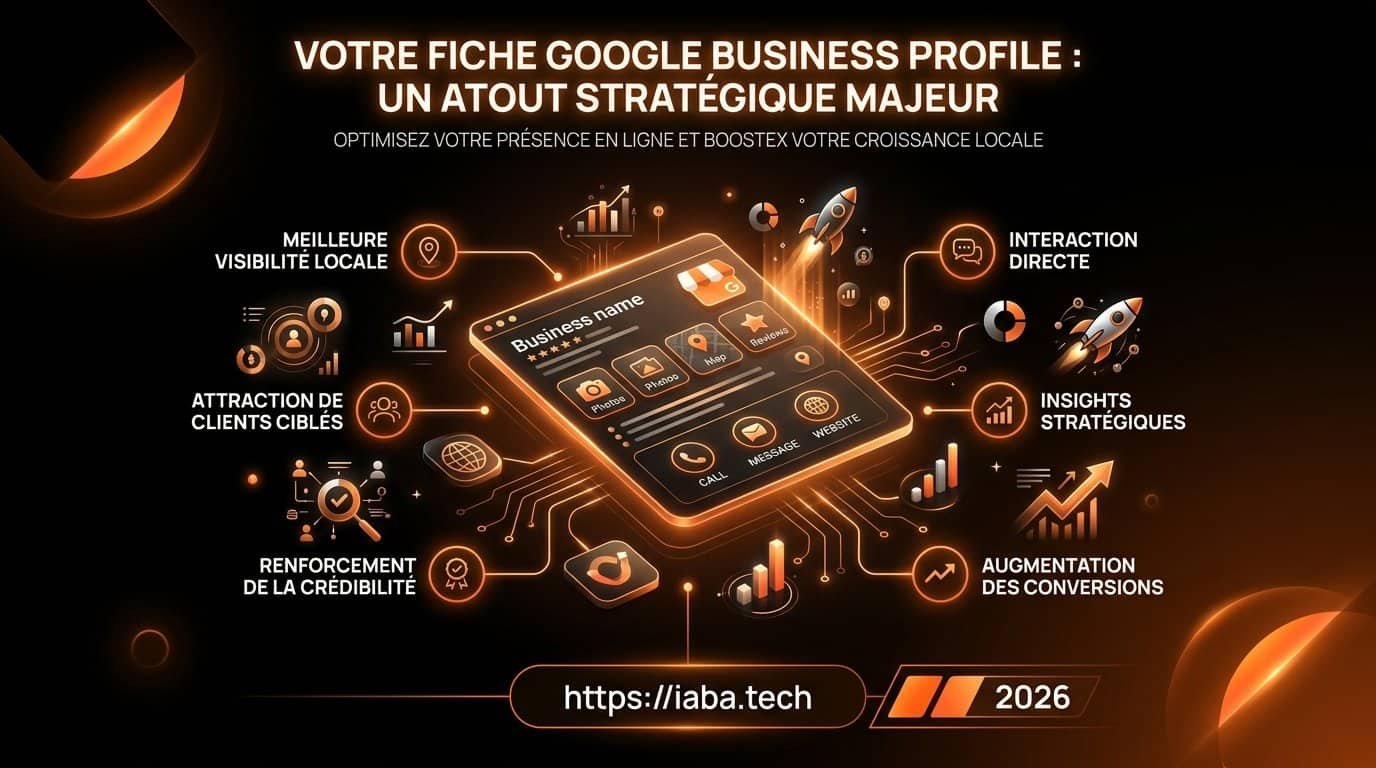 Fiche Google Business Profile : socle d'entité SEO en 2026 2 Infographie du flux entre fiche Google Business Profile, Knowledge Graph et Schema.org