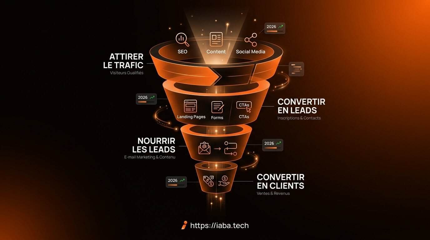 Transformer son Site Internet en Machine à Leads B2B 2 Schéma : Processus en 5 étapes pour générer des clients via un site internet