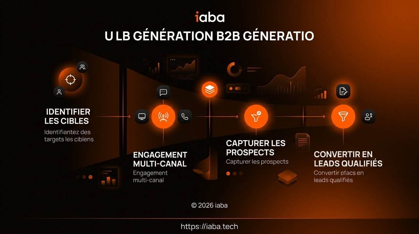 Infographie du processus pour générer des leads B2B qualifiés en combinant inbound et automatisation