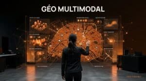 Schéma explicatif du fonctionnement d'un système GEO multimodal intégrant différentes sources de données géographiques