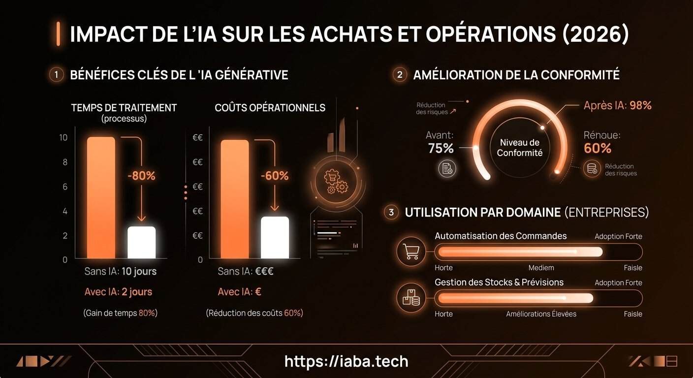 Graphique de la croissance d'adoption de l'IA dans les achats et opérations