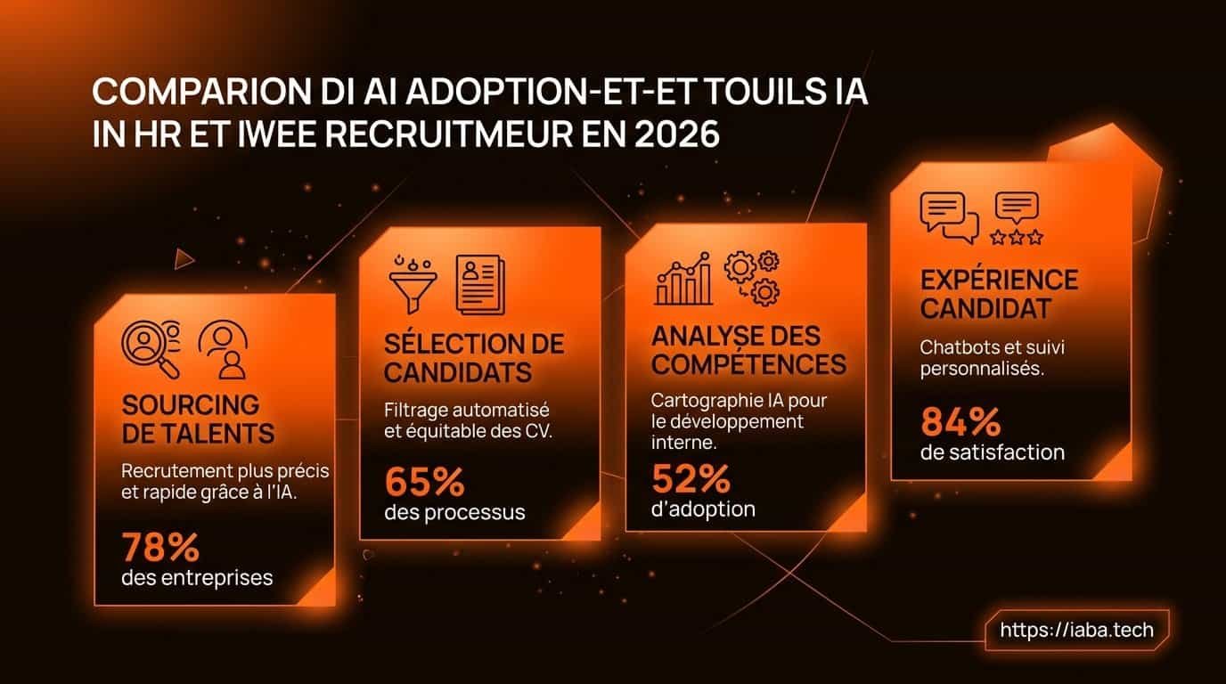 Graphique de l'évolution de l'adoption de l'IA dans les processus RH et gains de temps
