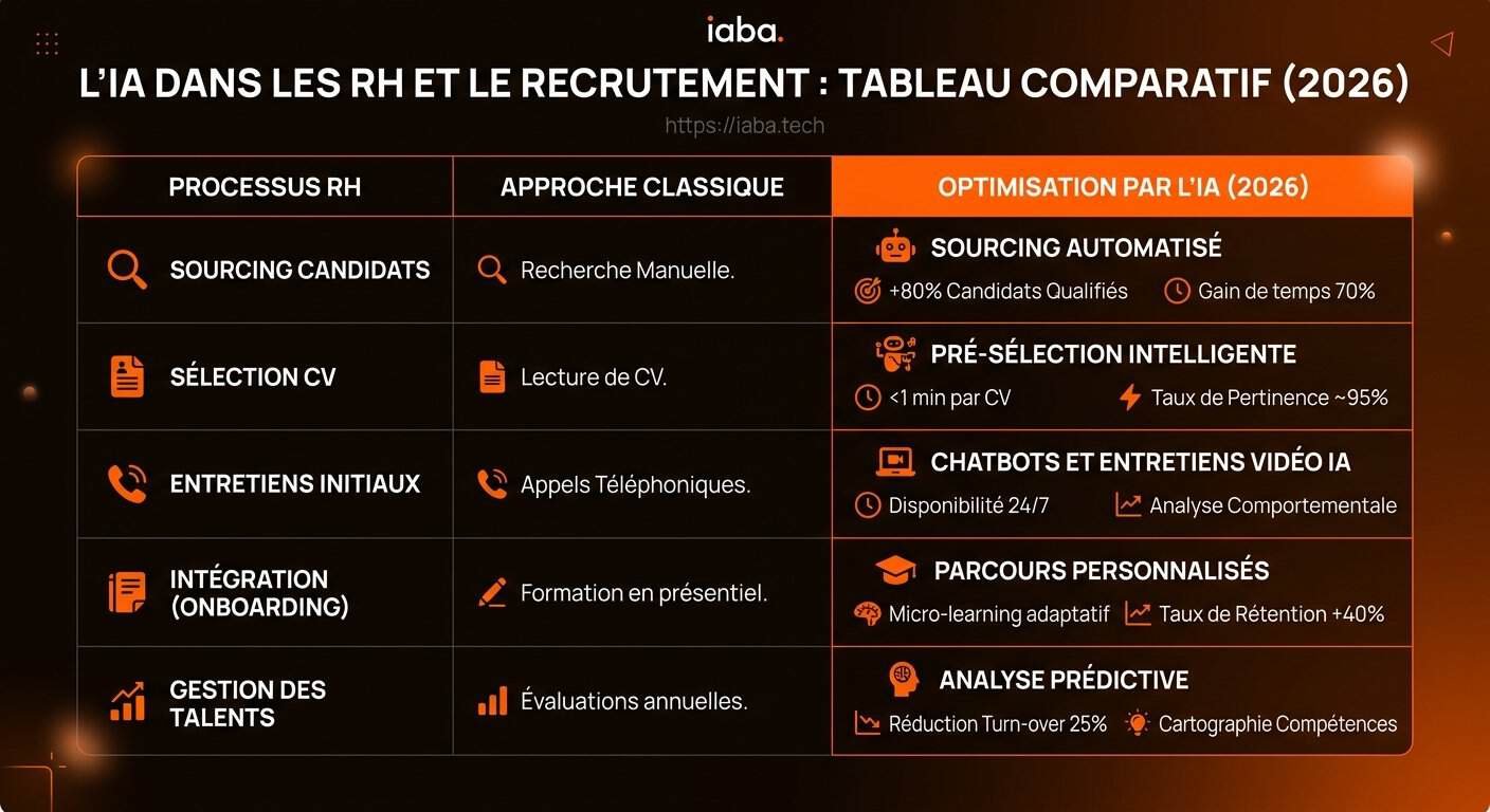 Comparatif des solutions IA pour les RH et le recrutement avec taux de précision et conformité RGPD