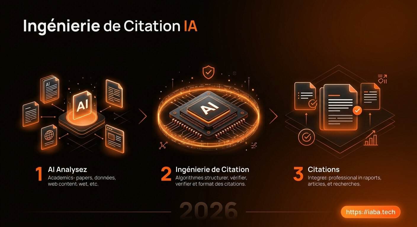 Ingénierie de citation IA : Comment devenir une source LLM 2026 2 Schéma étape par étape du processus d'ingénierie de citation IA en 2026
