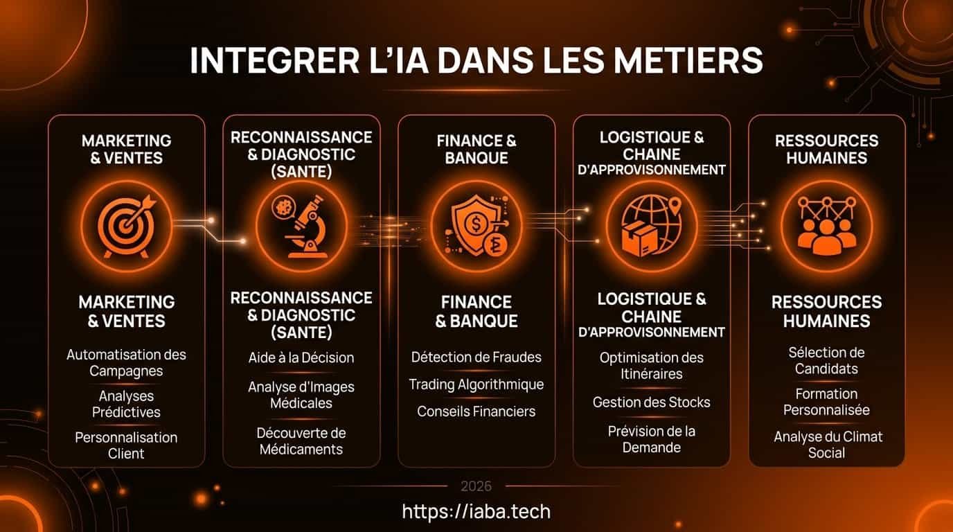 Infographie des 4 étapes pour l'intégration de l'IA dans les entreprises