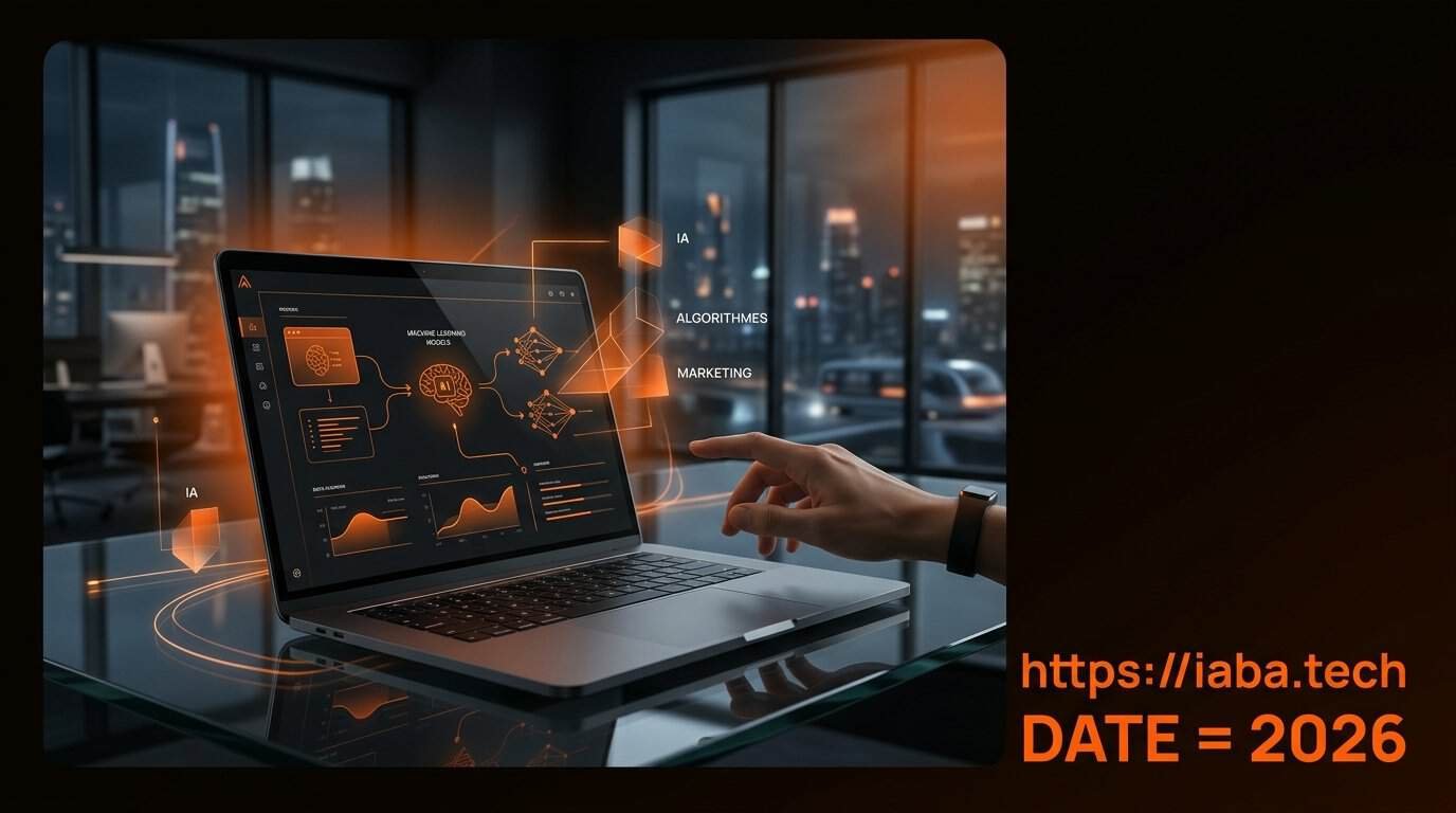 Professionnel utilisant des outils d'intelligence artificielle sur un ordinateur moderne