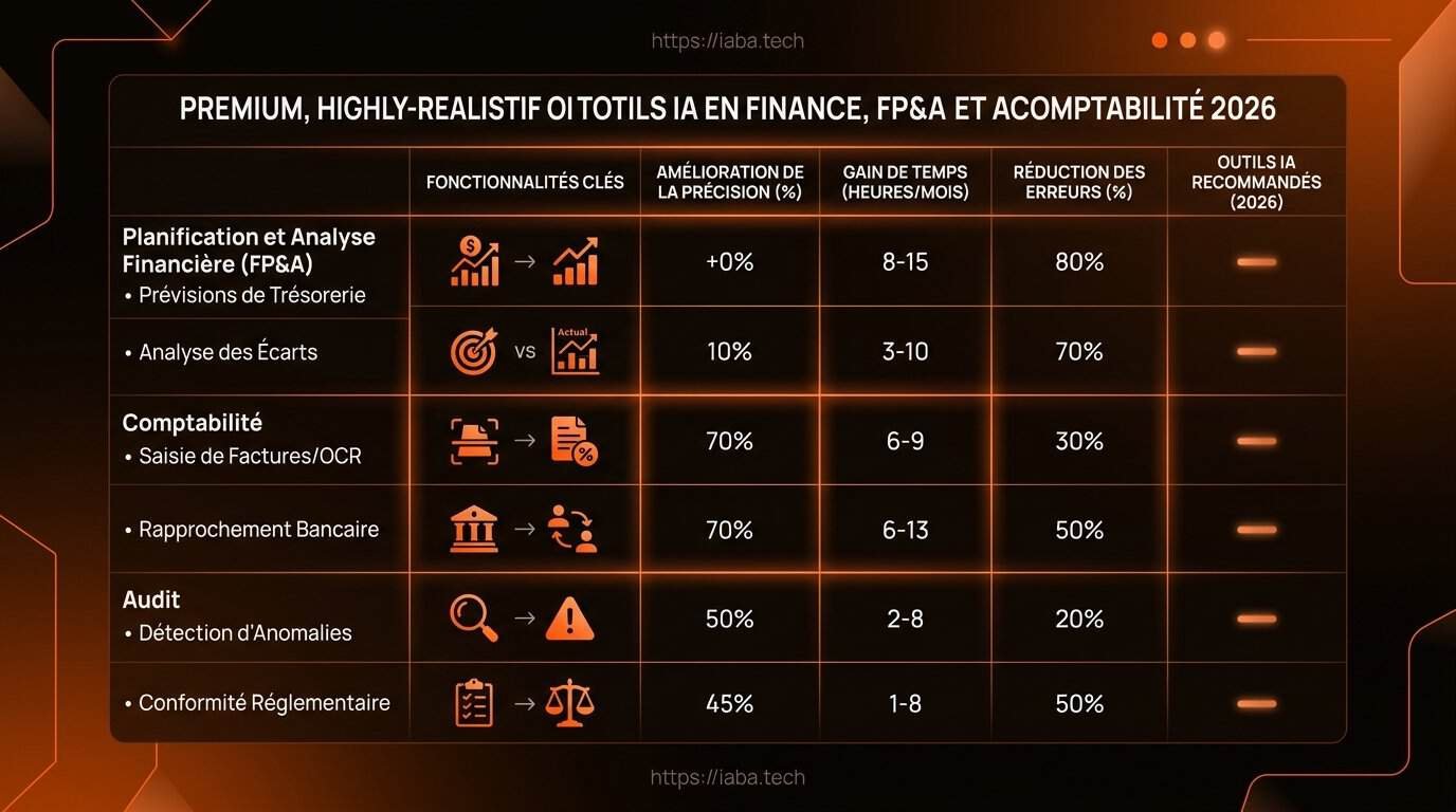 Comparatif : outils IA finance FP&A comptabilité 2026
