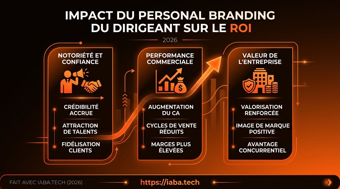 Graphique : corrélation entre investissement personal branding dirigeant et croissance des leads entrants sur 24 mois