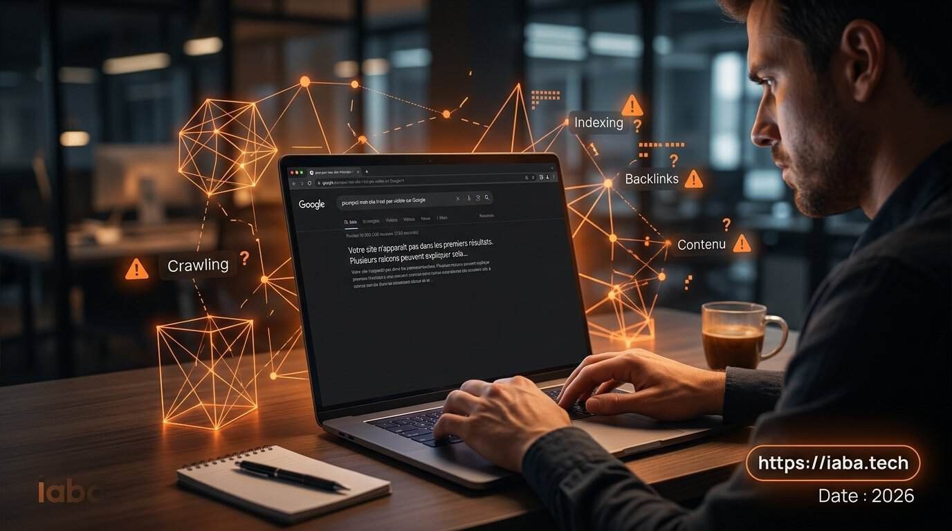 Pourquoi mon site n'apparaît pas sur Google ? 10 causes 1 Tableau de bord montrant l'absence de trafic organique sur un site web