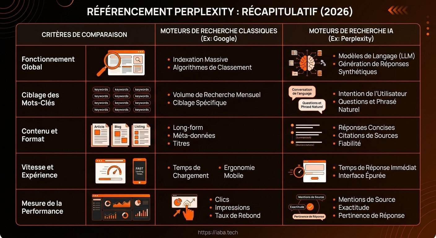 Référencement Perplexity : devenir une source citée en 2026 4 Analyse comparative des leviers de référencement Perplexity 2026