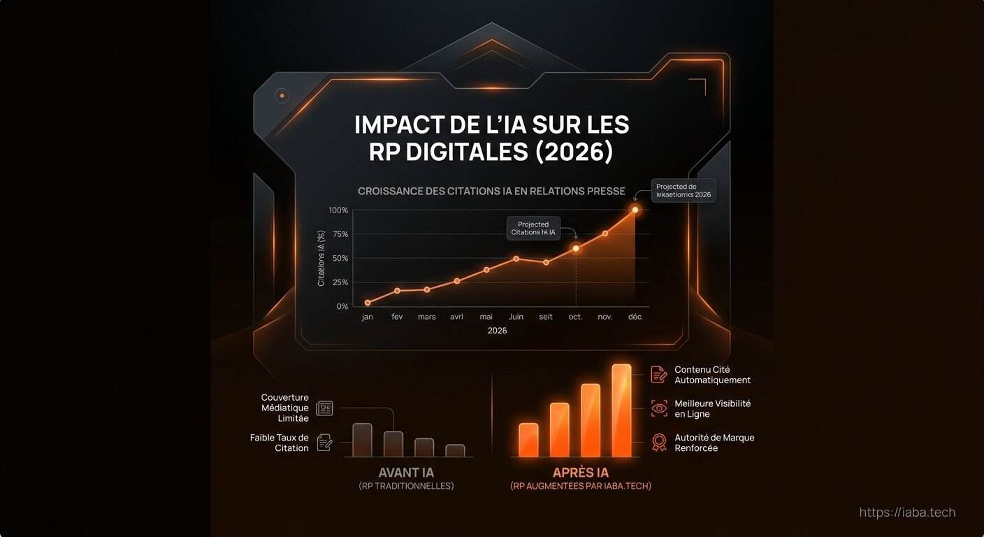 RP Digitales & Citations IA : la méthode 2026 3 Graphique de croissance des citations IA dans les RP digitales