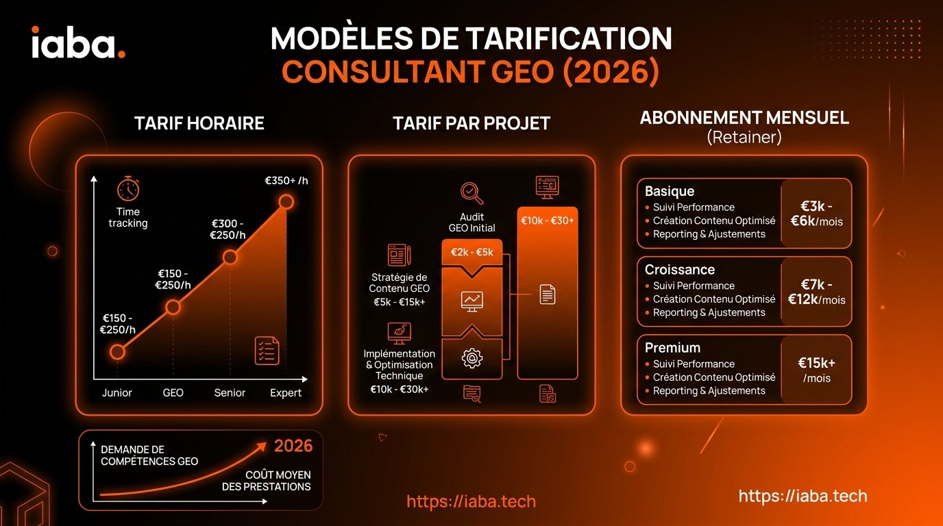 Tarif Consultant GEO 2026 : Prix, TJM et Budget IA 2 Évolution du TJM d'un expert SEO IA en Generative Engine Optimization 2026