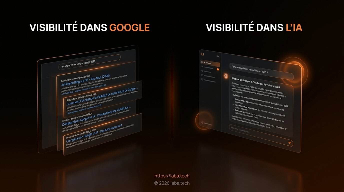 Visible sur Google ou dans les IA : que choisir ? 1 Comparaison entre le référencement Google et la visibilité dans les moteurs de recherche IA