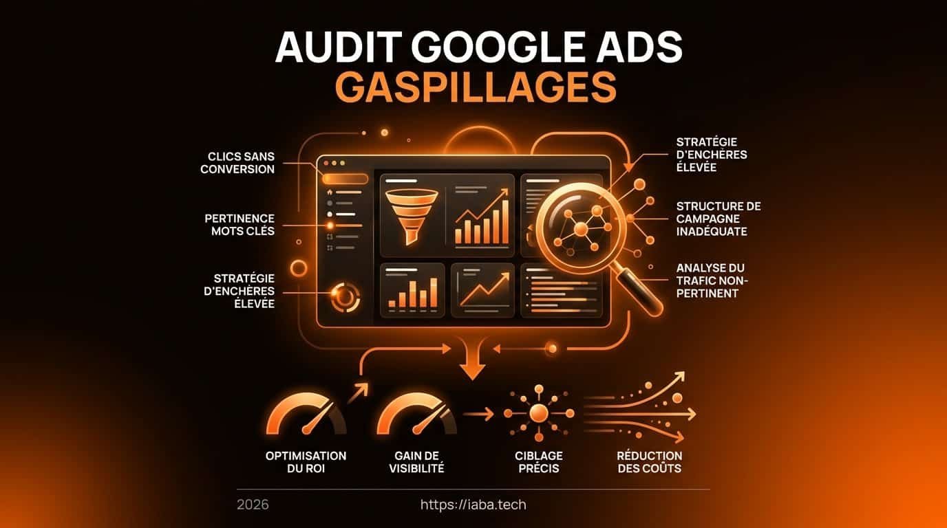 Schéma étape par étape pour réaliser un audit des gaspillages sur Google Ads en 2026