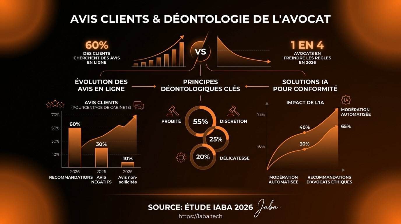 Avis clients avocat et déontologie : règles et gestion 3 Graphique conformité avis clients avocat déontologie CNB