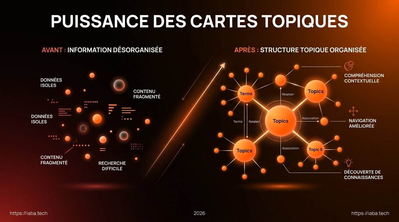 Graphique corrélation carte topique croissance trafic organique 6 mois